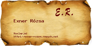 Exner Rózsa névjegykártya
